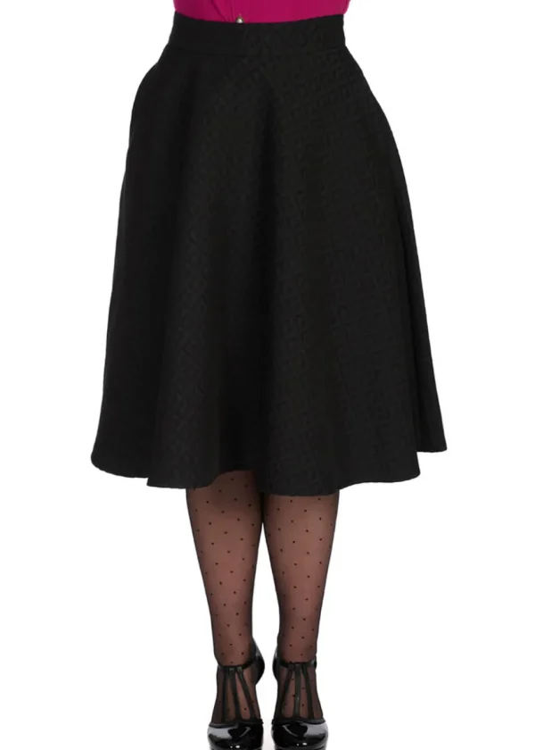 Banned Heart 40's Swing Skirt Black