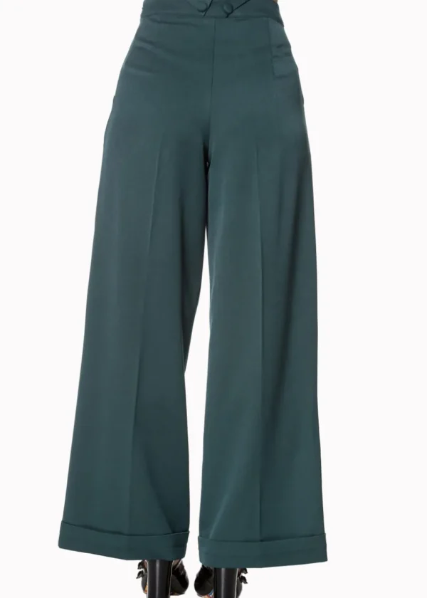 Banned Hidden Away 40's Trousers Teal