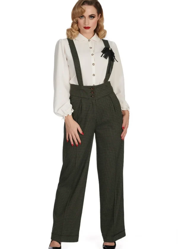 Banned Jenny Check 40's Trousers Green