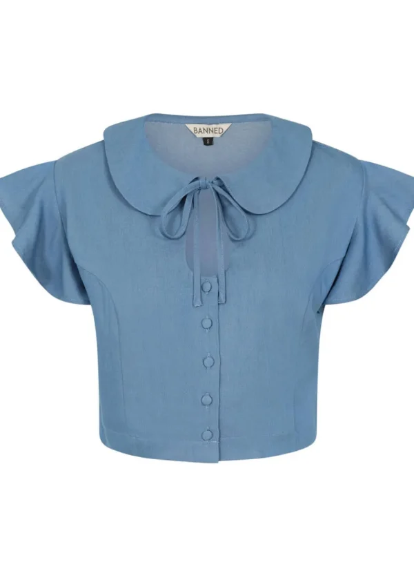 Banned Joanne Denim Blouse Blue