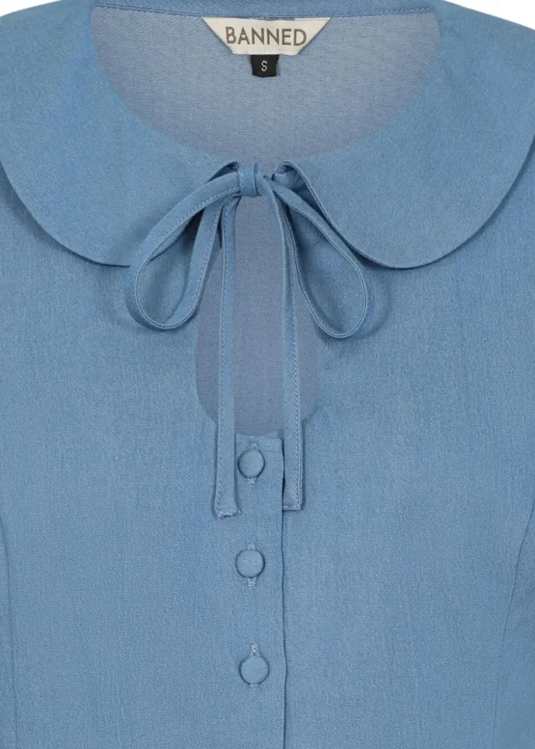 Banned Joanne Denim Blouse Blue