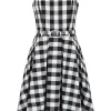 Banned June Gingham Swing Dress Black White