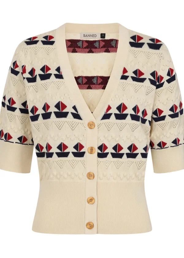 Banned Kitty Sail 60's Cardigan White