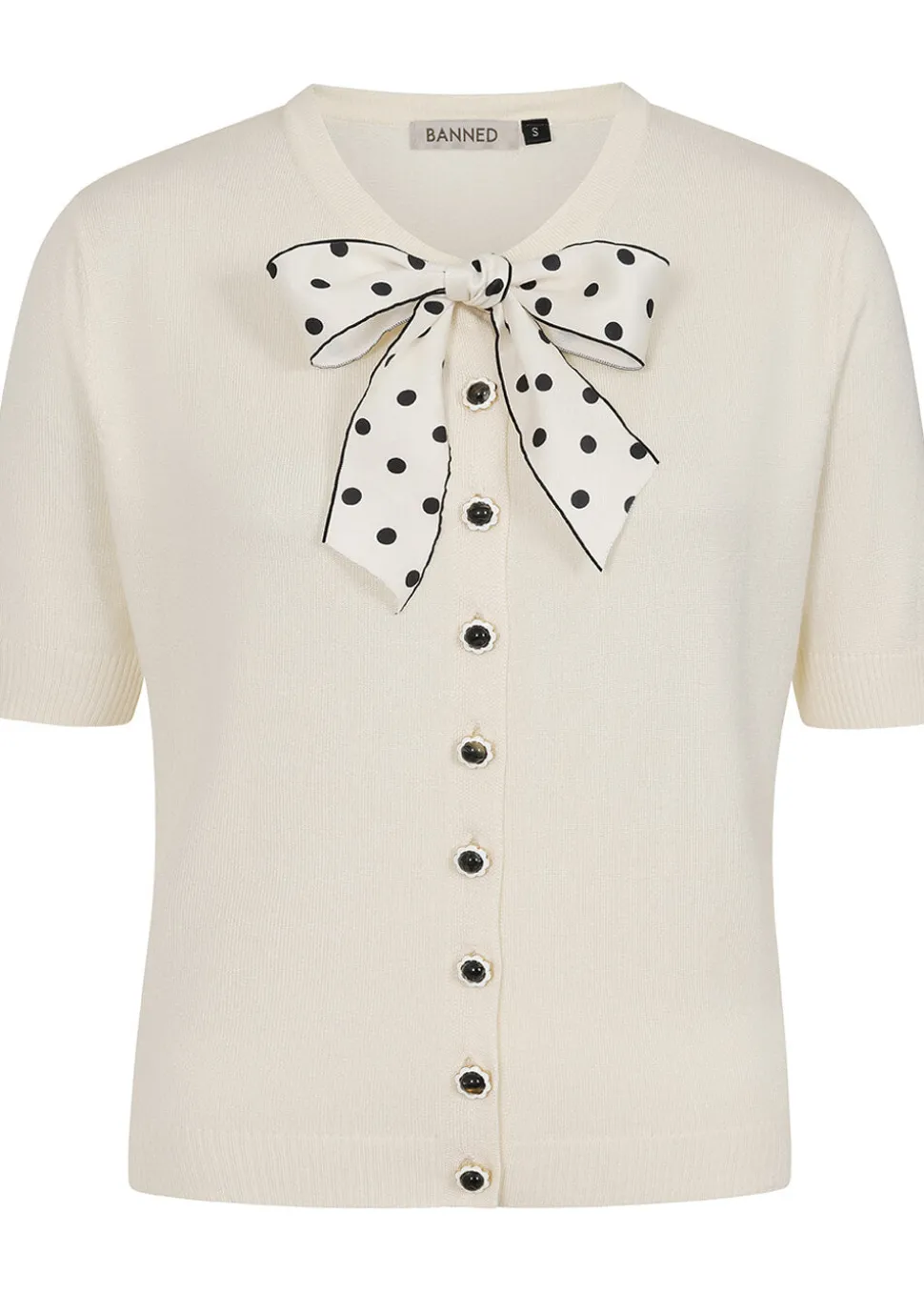 banned_lady_luck_bow_s_ca_0-1.webp Banned Lady Luck Bow 40's Cardigan Cream