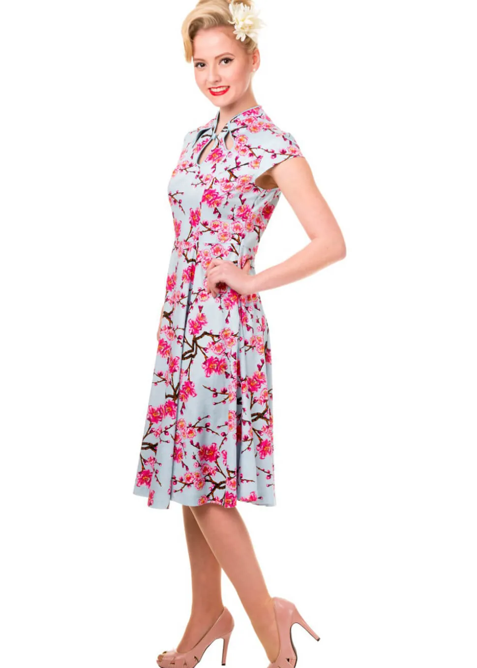 banned_last_dance_cherry__2.webp Banned Last Dance Cherry Blossom 50's Swing Dress Blue