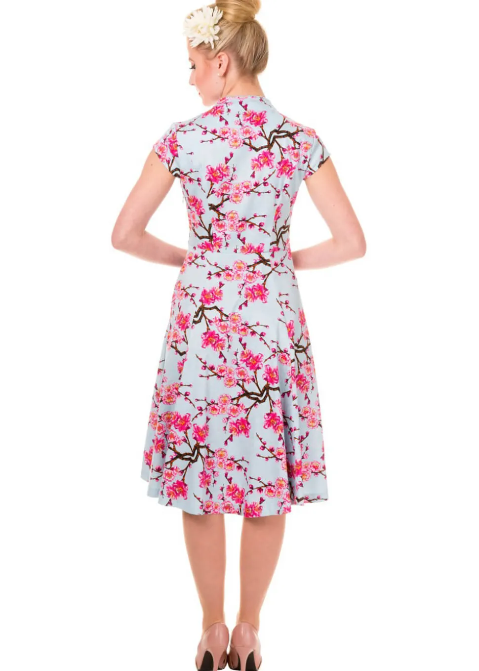 banned_last_dance_cherry__3.webp Banned Last Dance Cherry Blossom 50's Swing Dress Blue