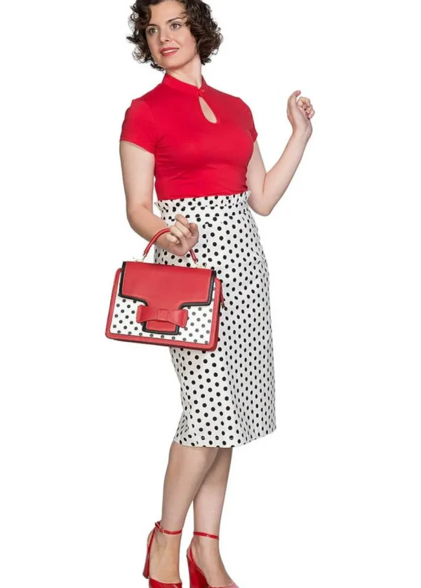 Banned Mandarin Collar 40's Top Red