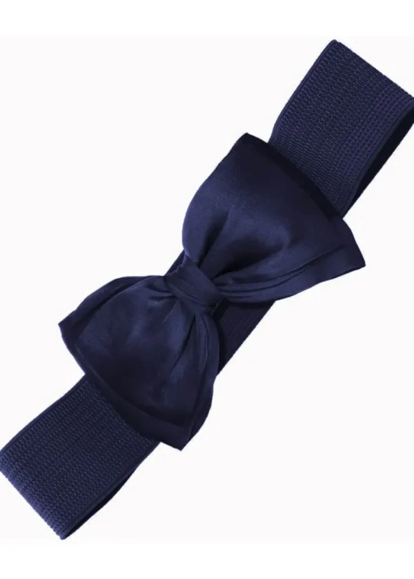 Banned Maria Bow Retro 50's Elastic Belt Navy