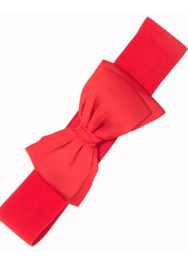 Banned Maria Bow Retro 50's Elastic Belt Red