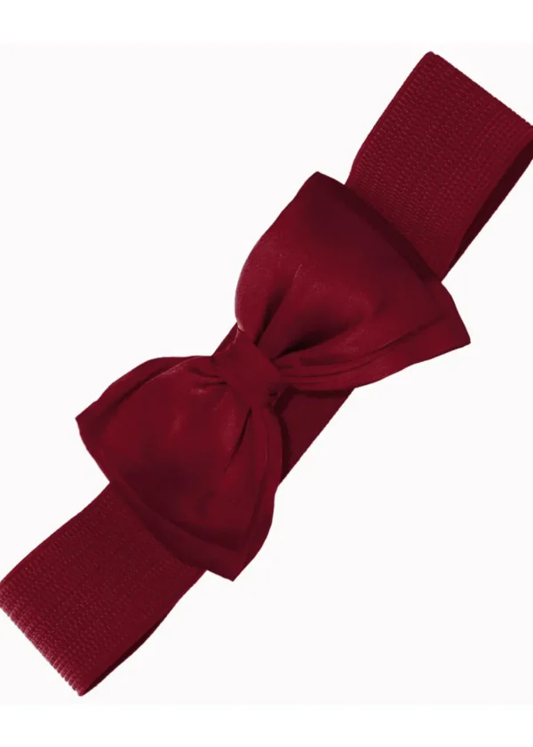 Banned Maria Bow 50's Retro Elastic Belt Burgundy