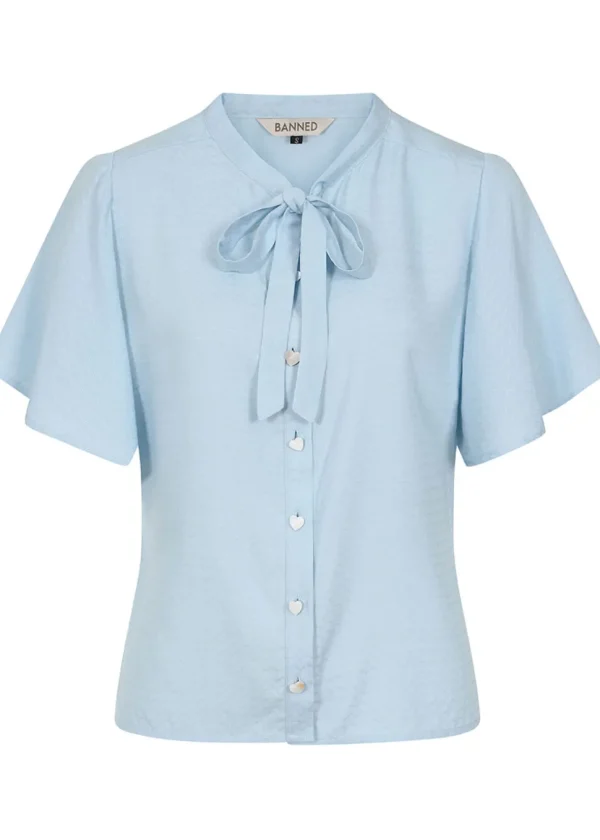 Banned May Wave Blouse Blue