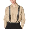 Banned Mens Nicholas Stripe Braces Black