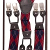 Banned Mens Timothy Rockabilly Braces 2 Closure Burgundy