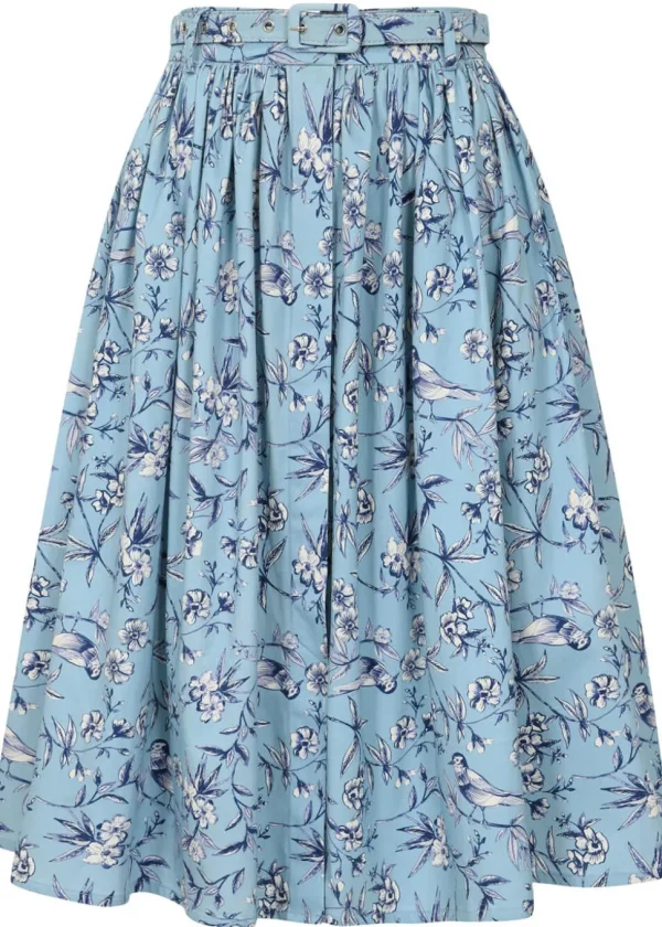 Banned Mila Toile 50's Swing Rok Light Blue