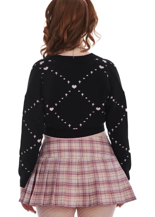 Banned Nori Hearts Cardigan Black