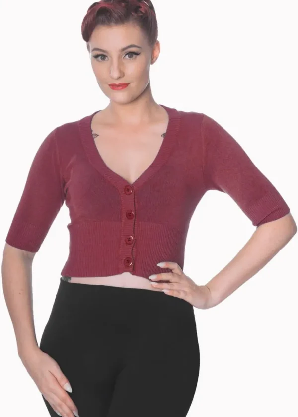 Banned Overload Cardigan Burgundy Color