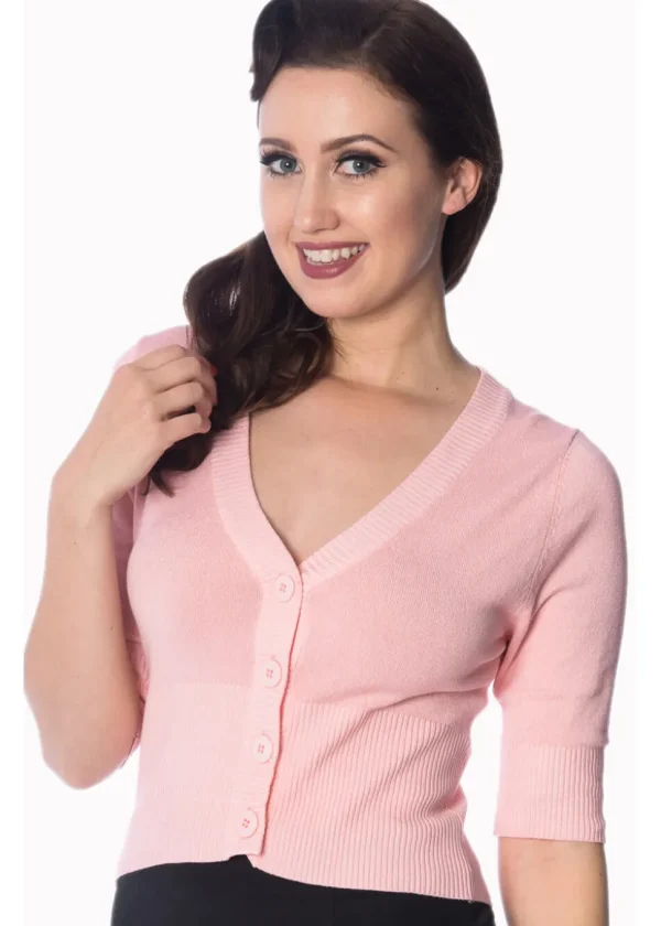 Banned Overload 50's Cardigan Soft Pink