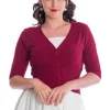 Banned Overload 50's Cardigan Dark Red