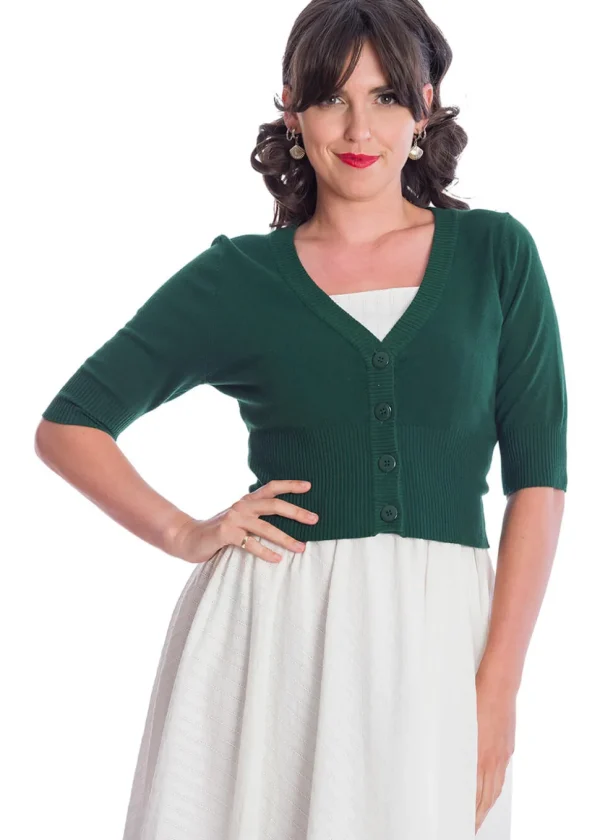 Banned Overload 50's Cardigan Dark Green