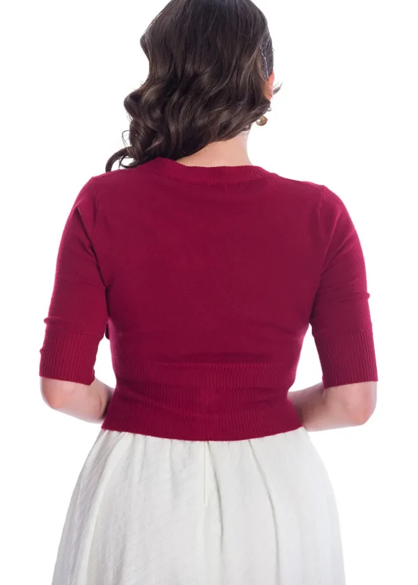 Banned Overload 50's Cardigan Dark Red