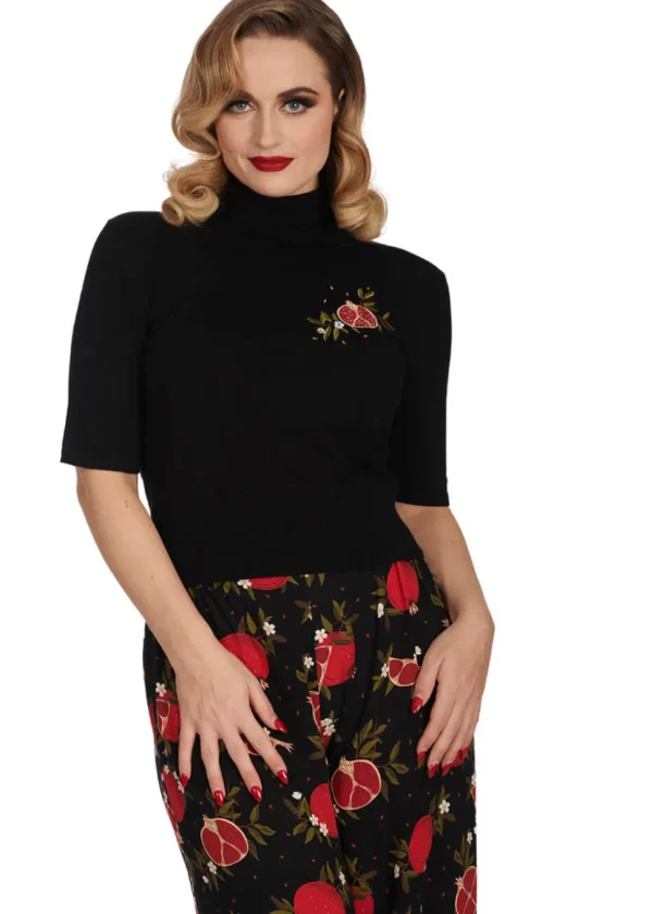 Banned Pomegranate Poloneck Jumper Black