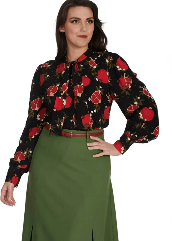 Banned Pomegranate 40's Blouse Black