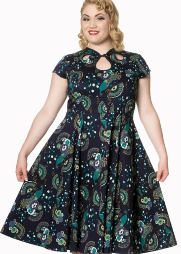 Banned Proud Peacock Cutout Swing Dress