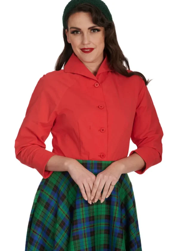Banned Retro Loving Blouse Red