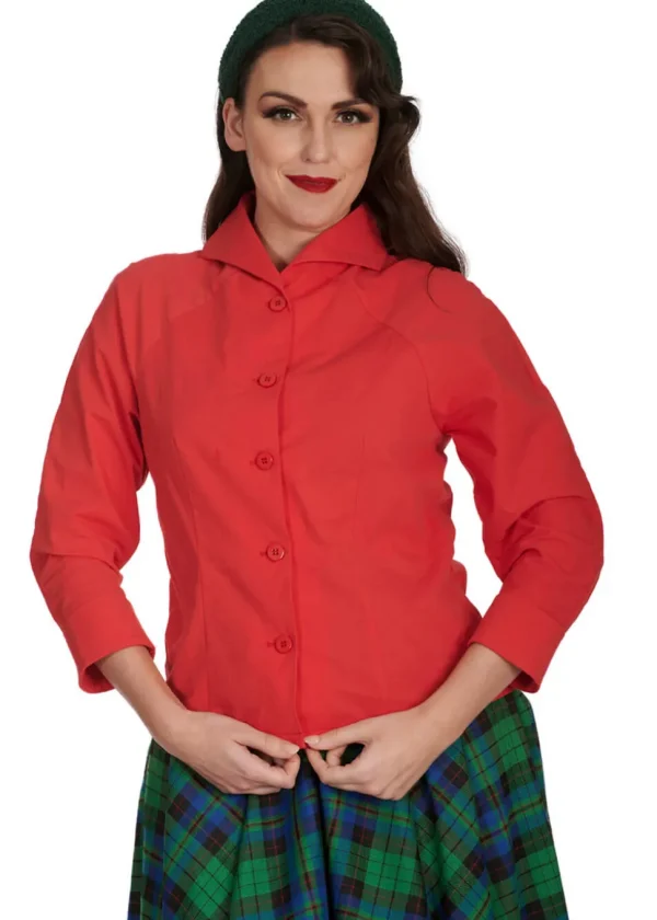 Banned Retro Loving Blouse Red