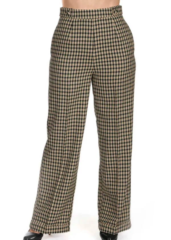 Banned Ruby Check 40's Trousers Black