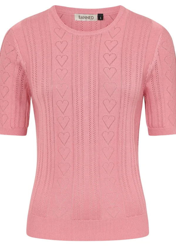Banned Ruby Heart Jumper Blush Pink