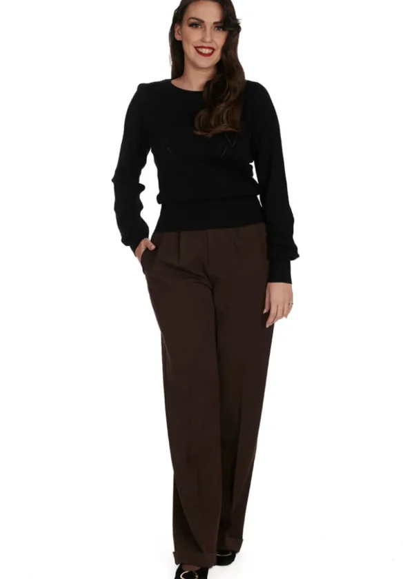 Banned Ruth Pointelle 40's Jumper Black