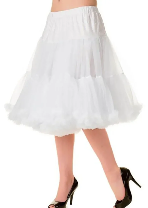 Banned 50's Petticoat Knee Length White