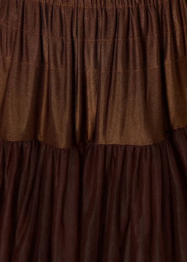 Banned 50's Petticoat Long Chocolate Brown