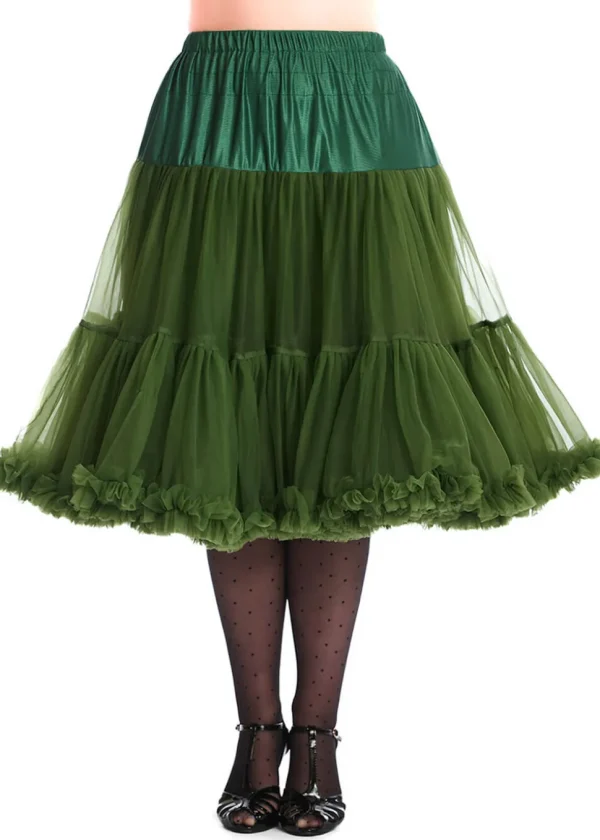 Banned 50's Petticoat Long Forest Green