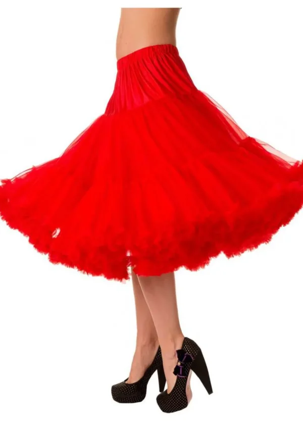 Banned 50's Petticoat Long Red