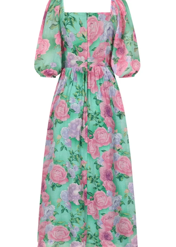 Banned Sandy Flower 70's Maxi Dress Green