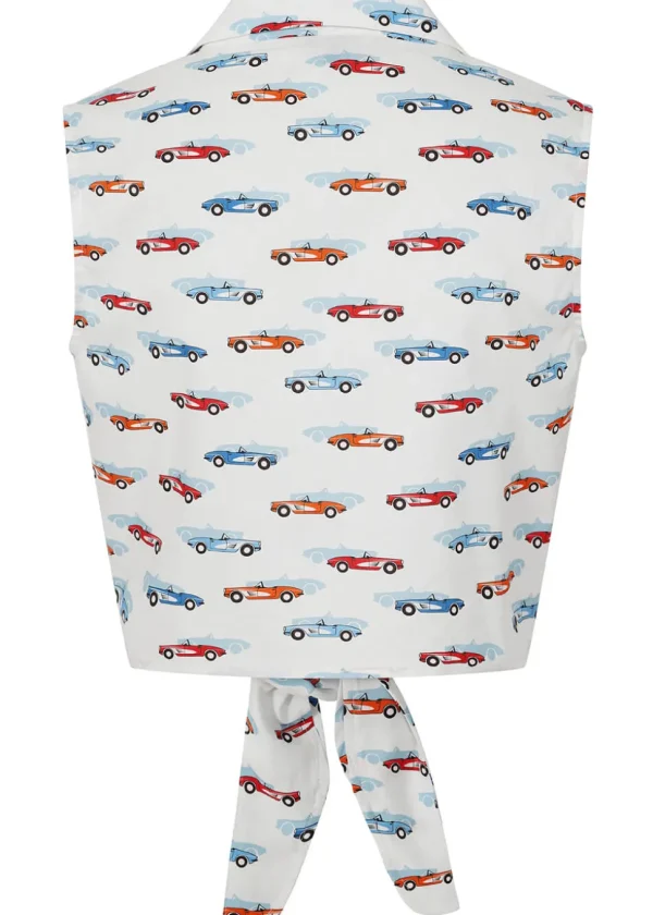 Banned Sandy Retro Car 50's Blouse White