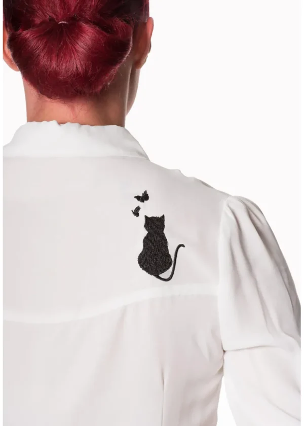 Banned Snow Bird Cat Blouse White
