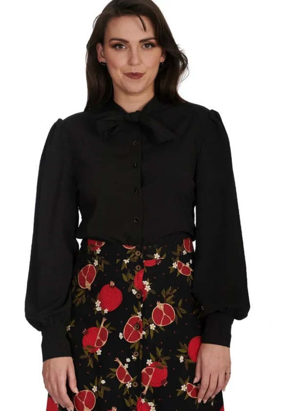 Banned Spot Texture 40's Blouse Black