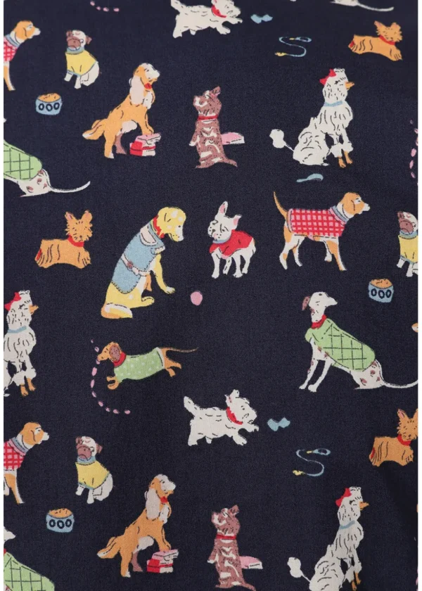 Banned Star Woof Dogs Blouse Navy Blue
