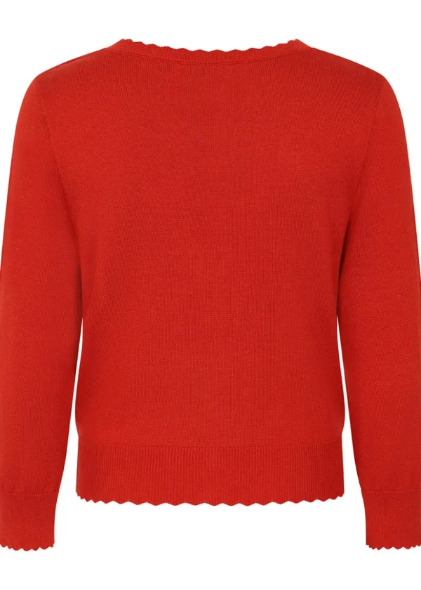 Banned Thelma Scallop Cardigan Red