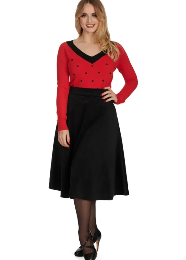 Banned Velvet Dreams 50's Swing Skirt Black