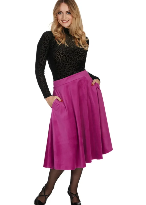 Banned Velvet Dreams 50's Swing Skirt Purple