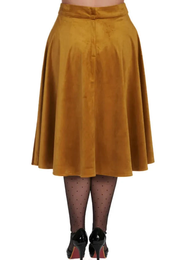 Banned Velvet Dreams 50's Swing Skirt Biscuit Beige