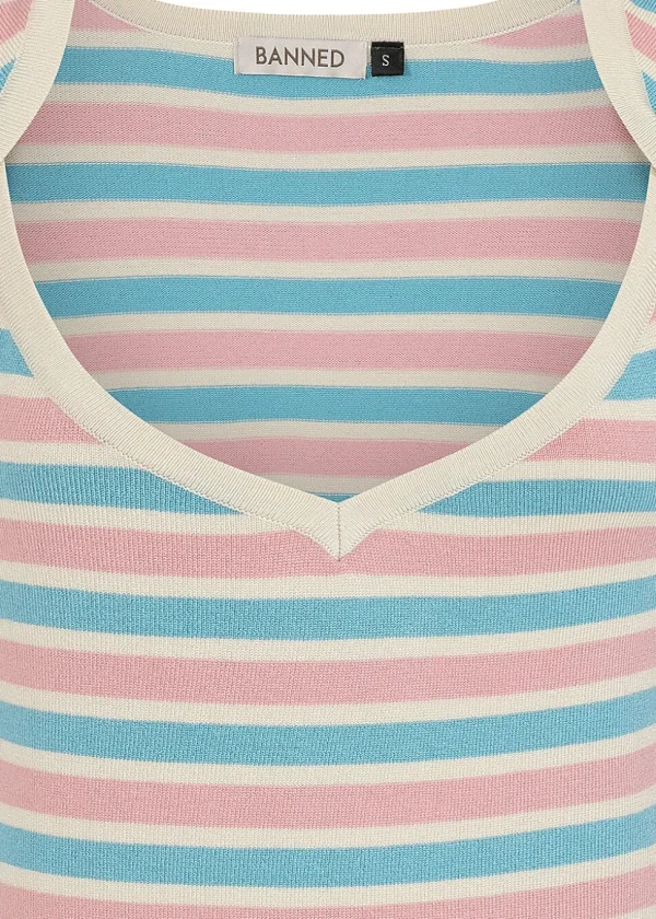 Banned Vivian Striped Jumper Pink Blue
