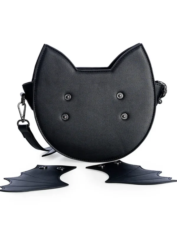 Banned Wendigo Bat Cat Shoulderbag Black