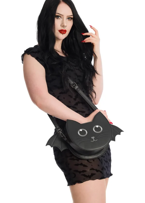 Banned Wendigo Bat Cat Shoulderbag Black