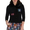 Banned Window Cat 40's Cardigan Black