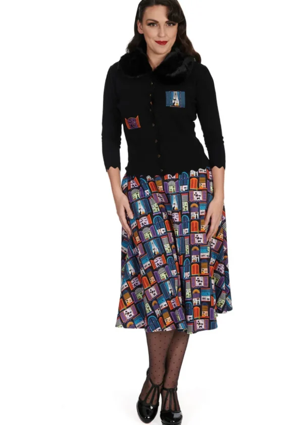 Banned Window Cat 40's Cardigan Black
